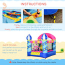 Kids Blue Inflatable Bouncy Castle Trampoline with Blower, Ages 3-8, Stars Design