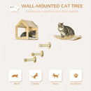Oak Cat Climbing Shelf Set - 5PCs Wall Mounted Cats Shelves