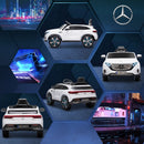 White 12V Kids Electric Ride On Car with Remote Control - Music, Lights, Bluetooth