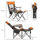 Multicolour Foldable Reclining Garden Chair with Footrest and Headrest
