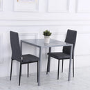 Grey Square Glass Dining Table for 2-4 People