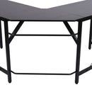 Black L-Shaped Corner Desk for Home Office, Space-Saving Workstation, 150x150x76cm
