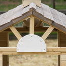 Wooden Kids Playhouse Outdoor Garden Cottage with Bench and Flowerpot Holder, Blue