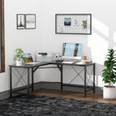 Black L-Shaped Corner Desk for Home Office, Space-Saving Workstation, 150x150x76cm