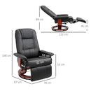 Black Faux Leather Manual Recliner Armchair