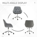 Dark Grey Velvet Ergonomic Office Chair with Adjustable Height and Support