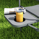 Grey Folding Camping Chair with Side Table