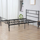 Black Metal King Bed Frame with Storage Space