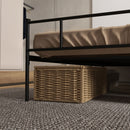 Metal King Size Bed Frame with Storage, Black