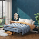 Black Metal King Bed Frame with Storage Space