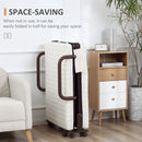 White Folding Guest Bed with Adjustable Backrest, Metal Frame - Single, Portable, 190 x 76 cm