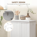 White Freestanding Kitchen Cupboard with Adjustable Shelves