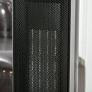 Black Ceramic Electric Heater & Fan, 1000W/2000W, Overheat Protection, 8H Timer