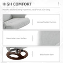 Grey Swivel Recliner Chair with Ottoman Set