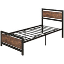 Black Metal Single Bed Frame with Storage Space