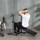 Adjustable Weight Bench with Barbell Rack and Dip Station - Black