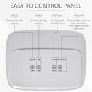 Compact 10L/Day Dehumidifier with Timer & Humidity Display - White