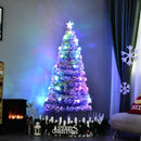 5FT Pre-Lit White Blue Fibre Optic Christmas Tree with LED Lights