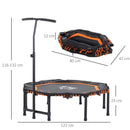 48" Orange Mini Fitness Trampoline with Adjustable Handle