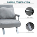 Grey Suedette Adjustable Back Sofa Chair