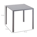 Grey Square Glass Dining Table for 2-4 People