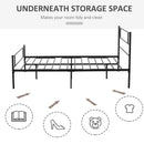 Black Metal King Bed Frame with Storage Space