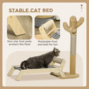 Brown Cat Scratching Post with Bed and Cactus Tower