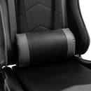 Black High Back Gaming Chair with Head Pillow and Lumbar Support