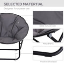 Grey Portable Padded Saucer Moon Chair for Outdoor Activities