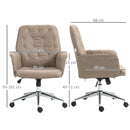 Khaki Microfibre Swivel Computer Chair with Armrest & Adjustable Height