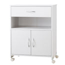 White Printer Stand with Storage Drawer for Home Office