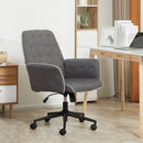 Grey Linen Office Swivel Chair with Adjustable Height and Armrest