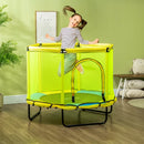 Yellow Kids Trampoline with Safety Net - 140cm, Ages 1-6