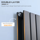 Grey Vertical Designer Radiator - 460 x 1600 mm Double Panel Water Heater