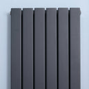 Grey Vertical Designer Radiator - 456 x 1800 mm Double Panel Wall Heater