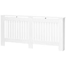 White Slatted Radiator Cover Cabinet with MDF Grill (172 x 19 x 81.5 cm)