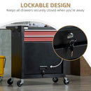 Black 2-Drawer Tool Chest on Wheels with Lockable Cabinet