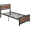 Black Metal Single Bed Frame with Storage Space