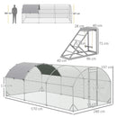 Large Chicken Run with Activity Shelf and Cover, 2.8 x 5.7 x 2m, Green