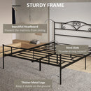 Metal King Size Bed Frame with Storage, Black