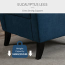 Blue Retro Wingback Accent Chair for Living Room and Bedroom