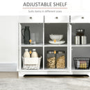 White Modern Sideboard with Storage Cabinets and Drawers