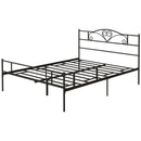 Metal King Size Bed Frame with Storage, Black