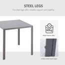 Grey Square Glass Dining Table for 2-4 People