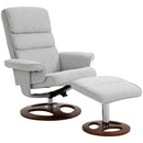 Grey Swivel Recliner Chair with Ottoman Set