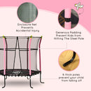 5.2FT Pink Kids Trampoline with Enclosure Net - Indoor/Outdoor Mini Trampoline for Ages 3-10