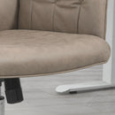 Khaki Microfibre Swivel Computer Chair with Armrest & Adjustable Height