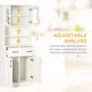 White Freestanding Kitchen Storage Cabinet with Drawers and Shelves