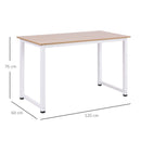 White Metal Frame Computer Desk 120x60x76cm for Home Office