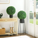 Set of 2 Green Artificial Boxwood Topiary Balls, 40cm - Indoor/Outdoor Hanging Decor
